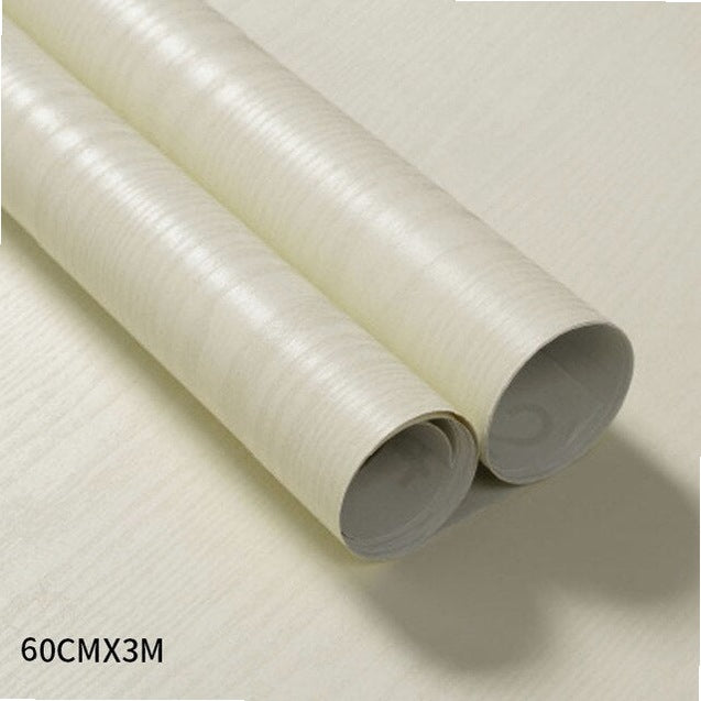 Wood grain PVC wallpaper film for furniture, closet doors, kitchen cabinets - adhesive wall sticker for home office decor renovation