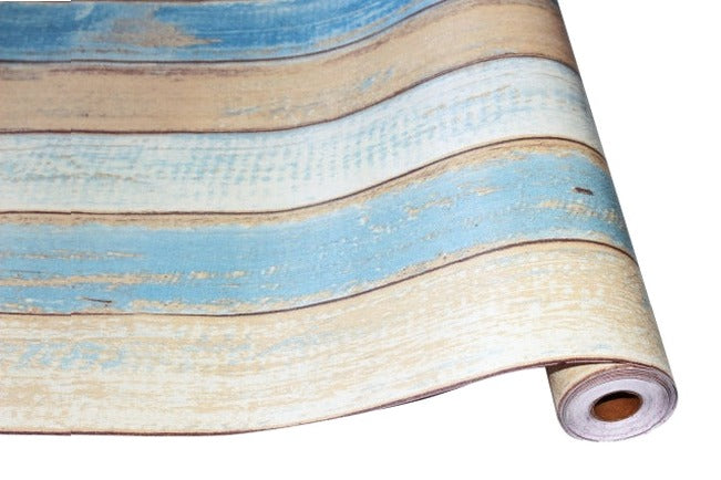 3D Self-Adhesive Vintage Wood Wallpaper Roll 0.45*6m Contact Paper for Living Room Kitchen Bathroom Wall Decor Mural