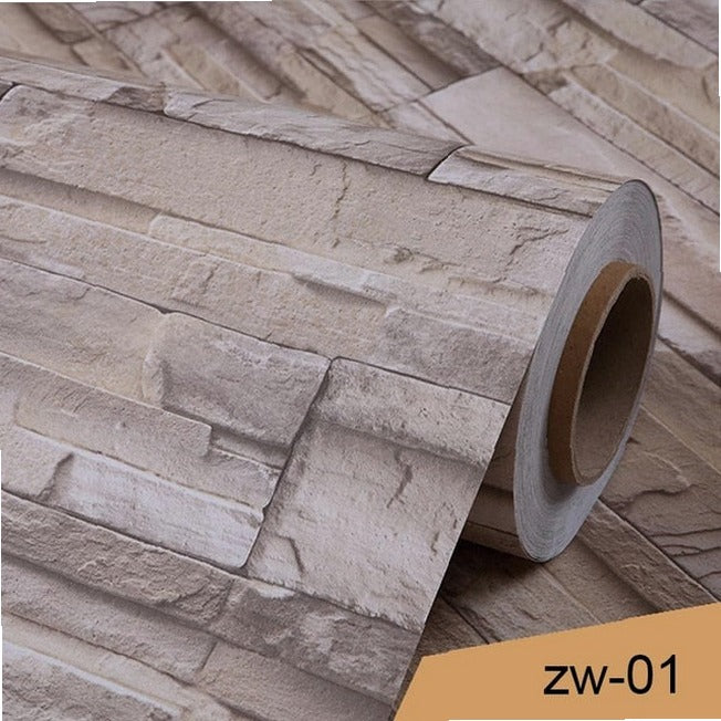 3D Vinyl Brick Pattern Wallpaper 0.4x3M Waterproof Wall Sticker for Bathroom Kitchen Living Room Modern Home Decor