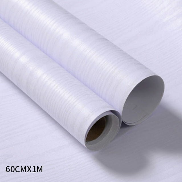 Wood grain PVC wallpaper film for furniture, closet doors, kitchen cabinets - adhesive wall sticker for home office decor renovation