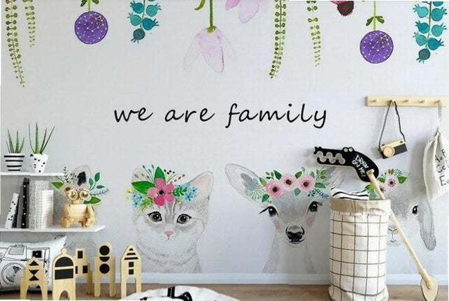 beibehang Custom watercolor hand-painted adorable cat dog pet animal kids room backdrop 3d papel de parede wallpaper