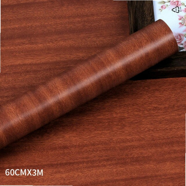 Wood grain PVC wallpaper film for furniture, closet doors, kitchen cabinets - adhesive wall sticker for home office decor renovation