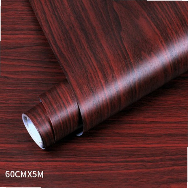 Wood grain PVC wallpaper film for furniture, closet doors, kitchen cabinets - adhesive wall sticker for home office decor renovation