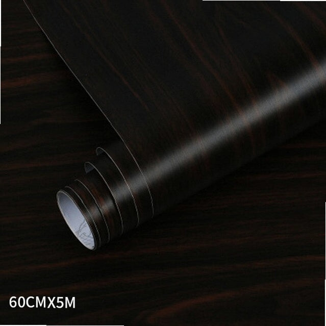 Wood grain PVC wallpaper film for furniture, closet doors, kitchen cabinets - adhesive wall sticker for home office decor renovation