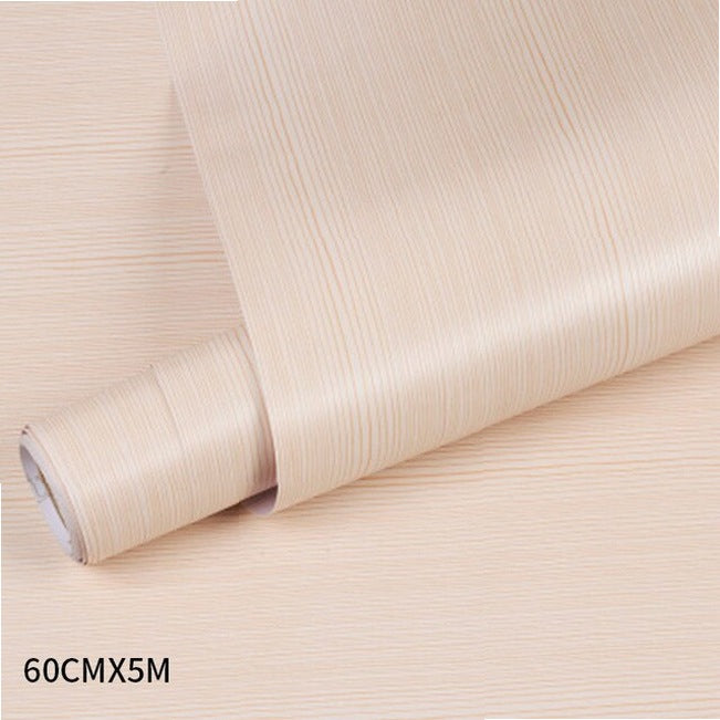 Wood grain PVC wallpaper film for furniture, closet doors, kitchen cabinets - adhesive wall sticker for home office decor renovation