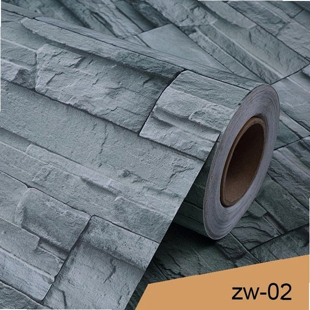 3D Vinyl Brick Pattern Wallpaper 0.4x3M Waterproof Wall Sticker for Bathroom Kitchen Living Room Modern Home Decor