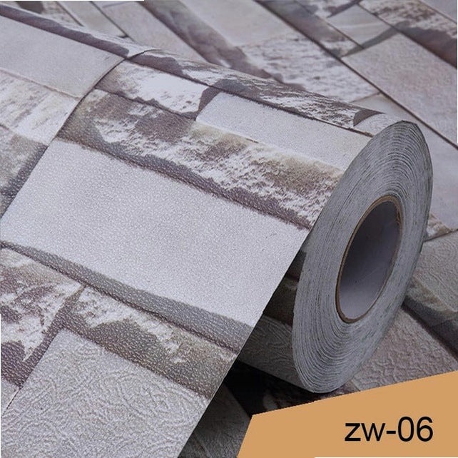 3D Vinyl Brick Pattern Wallpaper 0.4x3M Waterproof Wall Sticker for Bathroom Kitchen Living Room Modern Home Decor