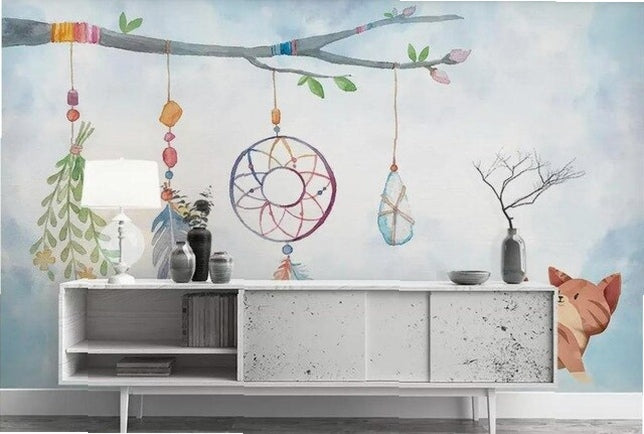 beibehang Custom watercolor hand-painted adorable cat dog pet animal kids room backdrop 3d papel de parede wallpaper