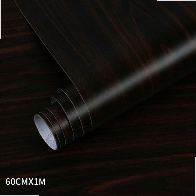 Wood grain PVC wallpaper film for furniture, closet doors, kitchen cabinets - adhesive wall sticker for home office decor renovation